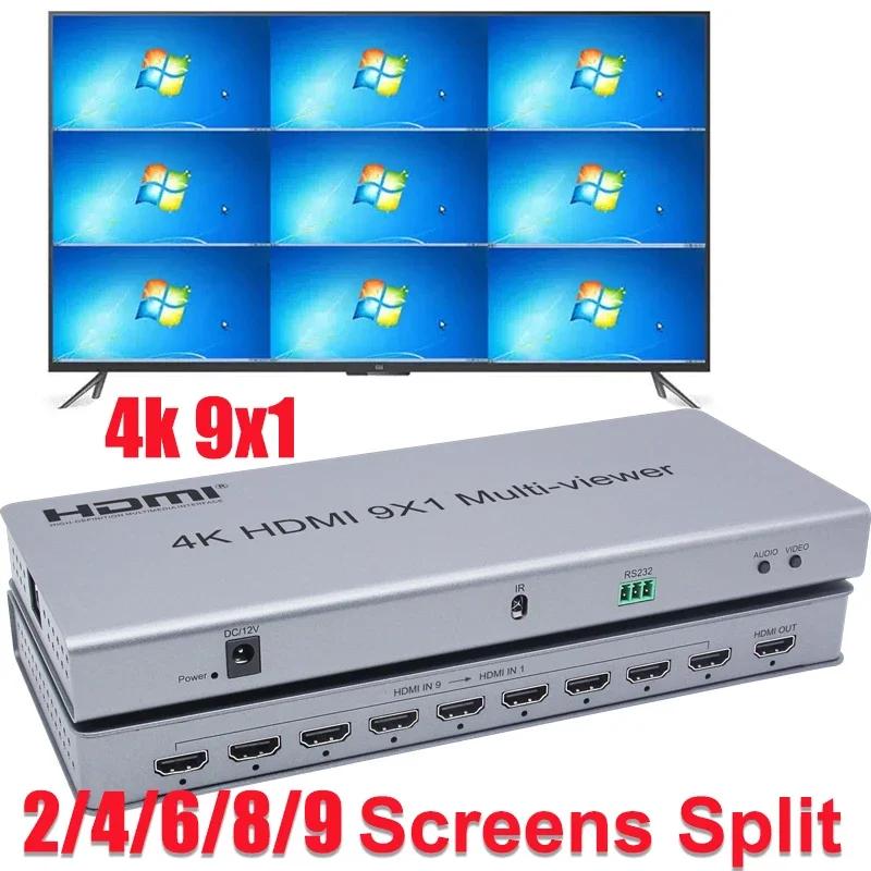 HDMI  Ƽ ɸ ġ ׸ й, PS4 ī޶ PC TV, 4K 9x1 HDMI Ƽ ó, 2x1 4x1 6x1 8x1